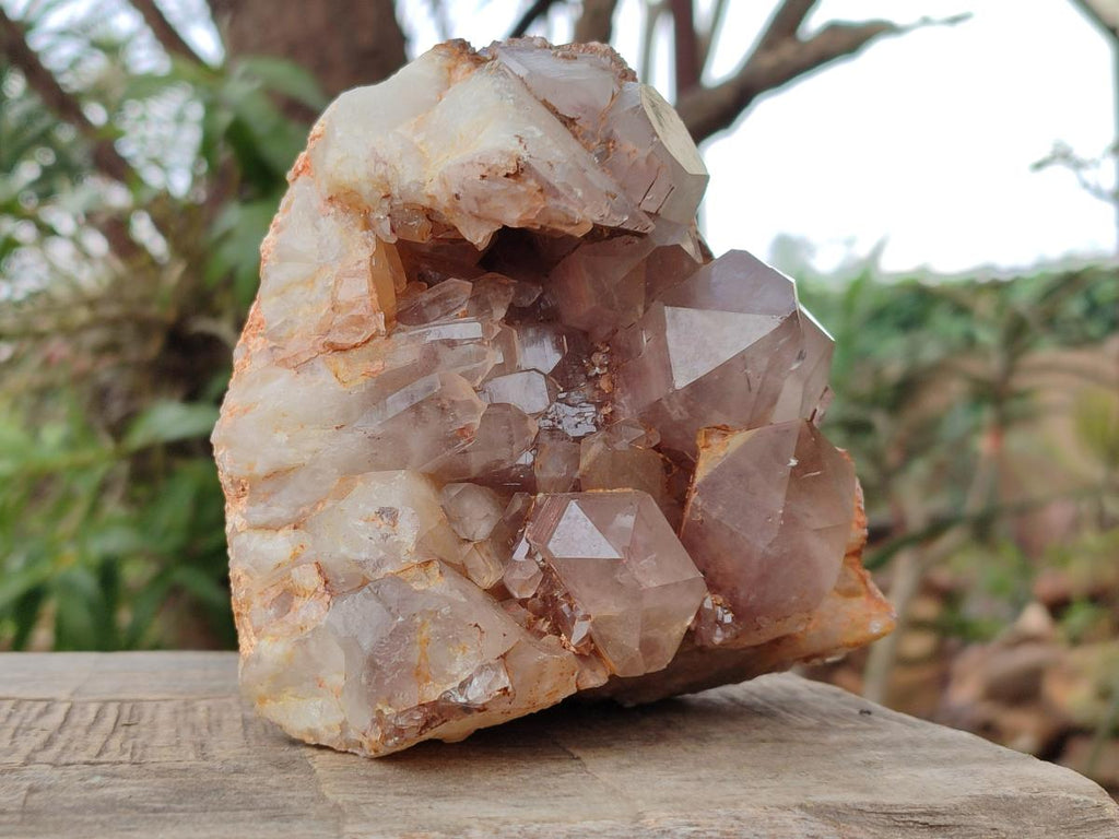 Natural Red Hematoid Phantom Quartz Crystal Clusters x 3 From Karoi, Zimbabwe - Toprock Gemstones and Minerals 