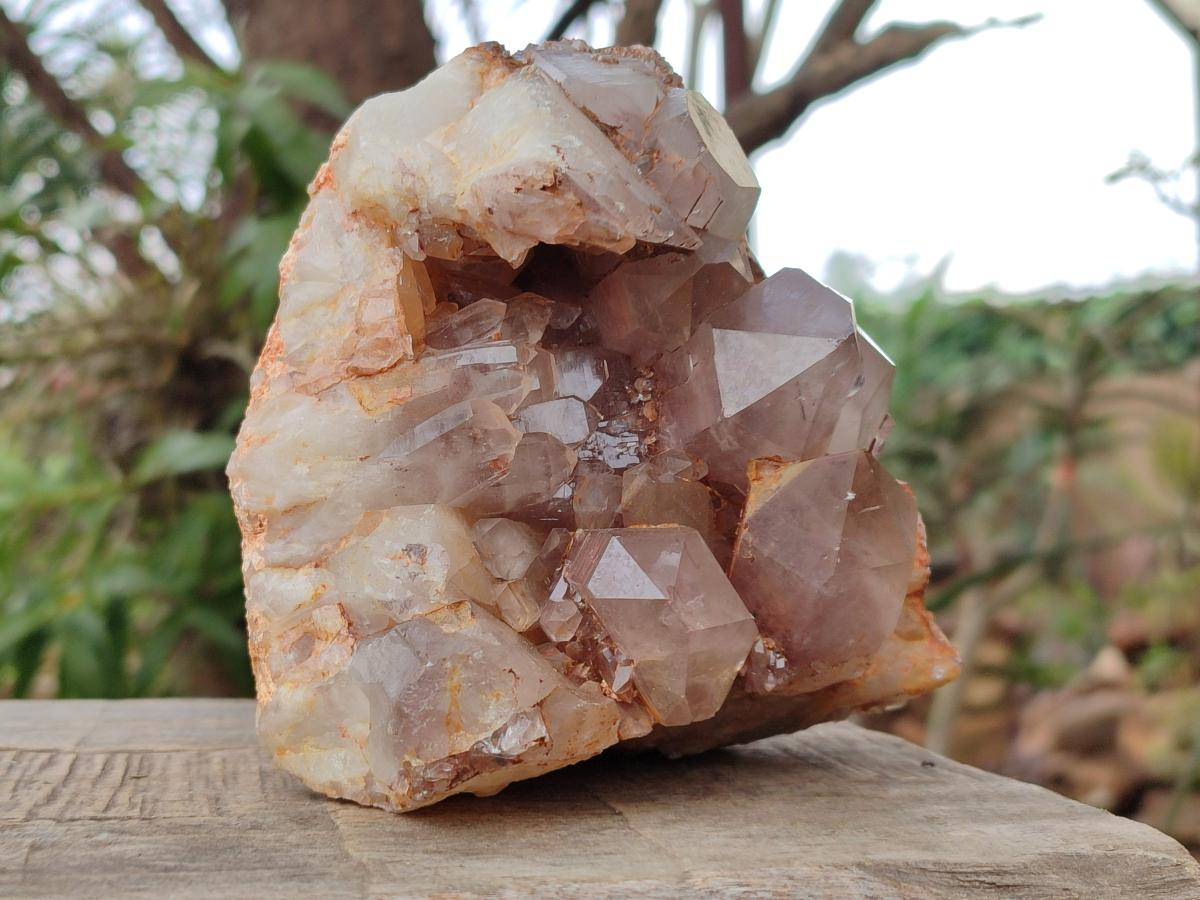 Natural Red Hematoid Phantom Quartz Crystal Clusters x 3 From Karoi, Zimbabwe - Toprock Gemstones and Minerals 