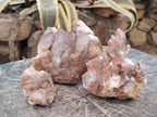 Natural Red Hematoid Phantom Quartz Crystal Clusters x 3 From Karoi, Zimbabwe - Toprock Gemstones and Minerals 