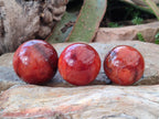 Polished Small Carnelian Agate Gemstone Spheres x 6 From Madagascar - Toprock Gemstones and Minerals 