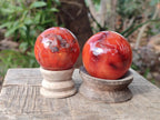 Polished Small Carnelian Agate Gemstone Spheres x 6 From Madagascar - Toprock Gemstones and Minerals 