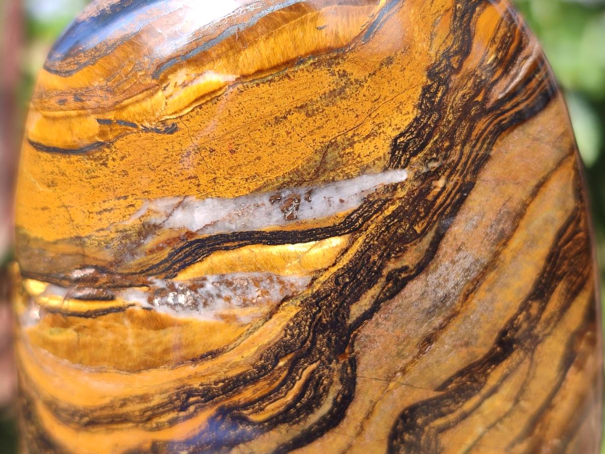 Polished Golden Tigers Eye Standing Display Pieces x 3 From Prieska, South Africa - Toprock Gemstones and Minerals 