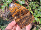 Polished Golden Tigers Eye Standing Display Pieces x 3 From Prieska, South Africa - Toprock Gemstones and Minerals 