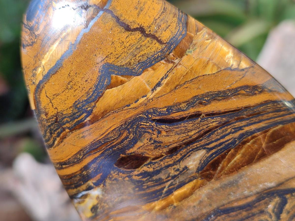 Polished Golden Tigers Eye Standing Display Pieces x 3 From Prieska, South Africa - Toprock Gemstones and Minerals 