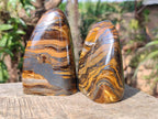 Polished Golden Tigers Eye Standing Display Pieces x 3 From Prieska, South Africa - Toprock Gemstones and Minerals 