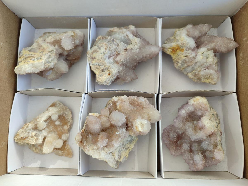 Natural Spirit Quartz Clusters x 6 From Boekenhouthoek, South Africa - Toprock Gemstones and Minerals 