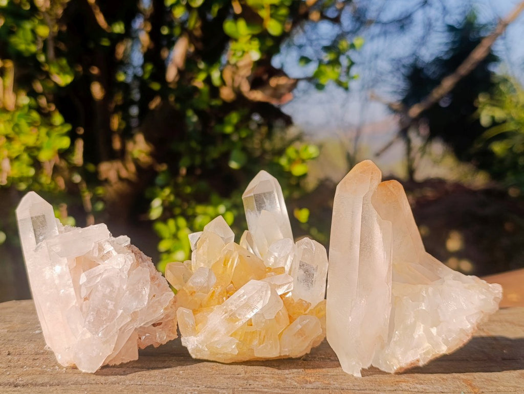 Natural Malagasy Quartz Clusters x 13 From Madagascar