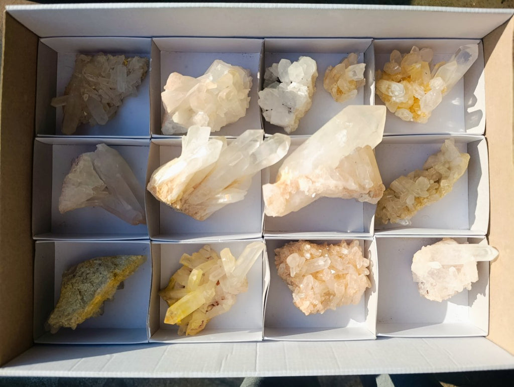 Natural Malagasy Quartz Clusters x 13 From Madagascar