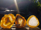 Polished and Natural Large Banded Agate Slices with Natural Edging x 6 From Madagascar