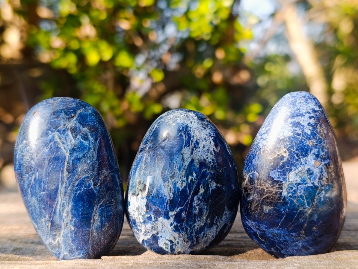 Polished Rare Dumortierite Galets x 24 From Madagascar