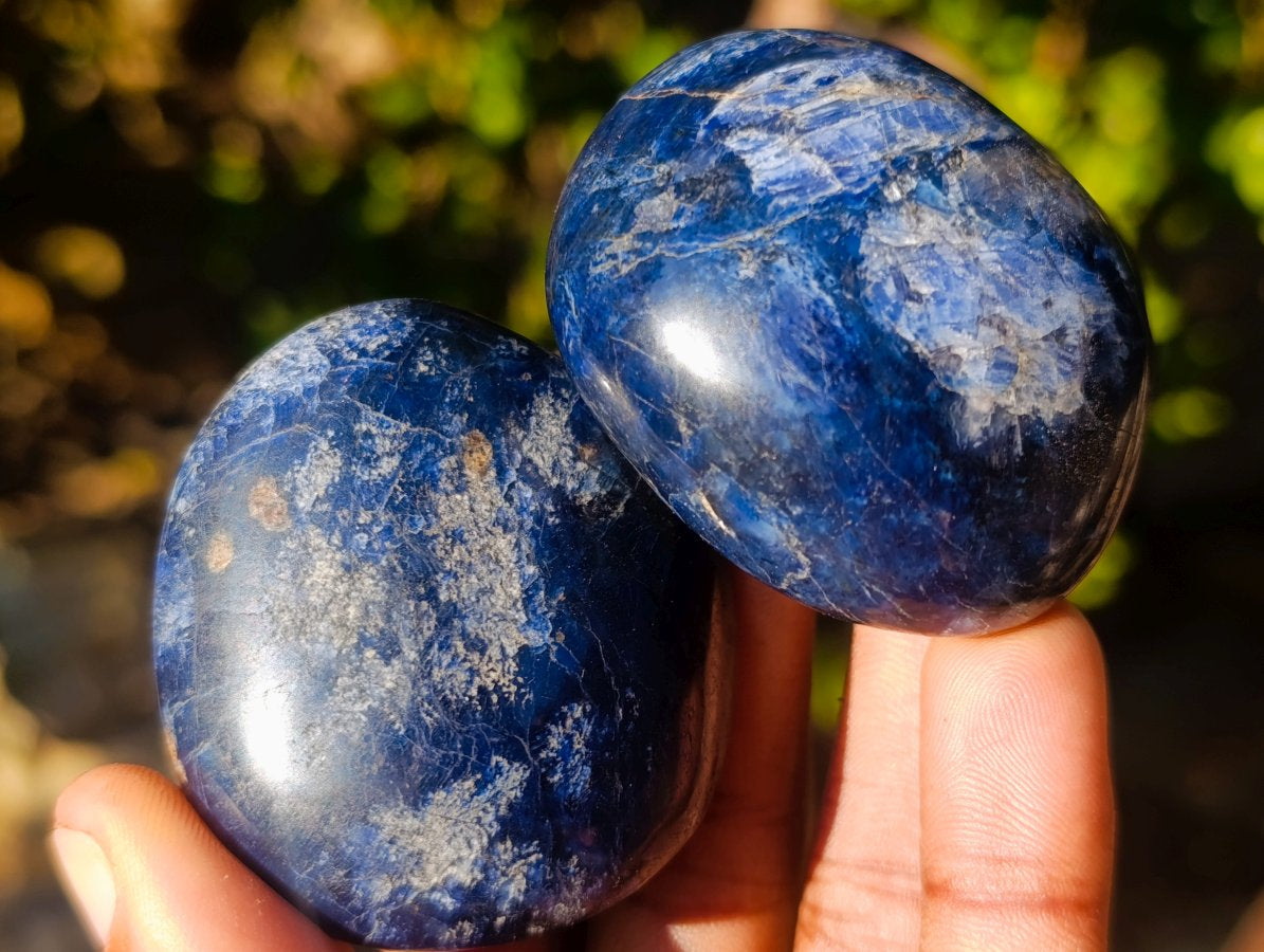 Polished Rare Dumortierite Galets x 24 From Madagascar
