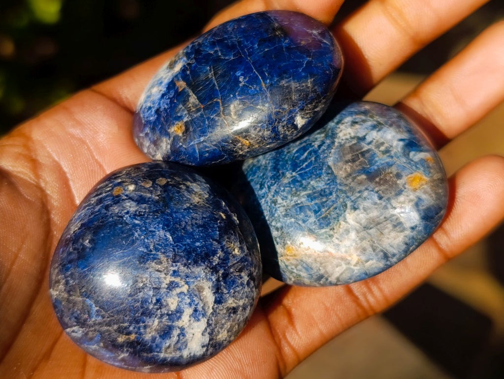 Polished Rare Dumortierite Galets x 24 From Madagascar