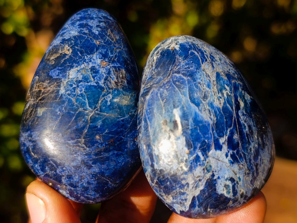 Polished Rare Dumortierite Galets x 24 From Madagascar