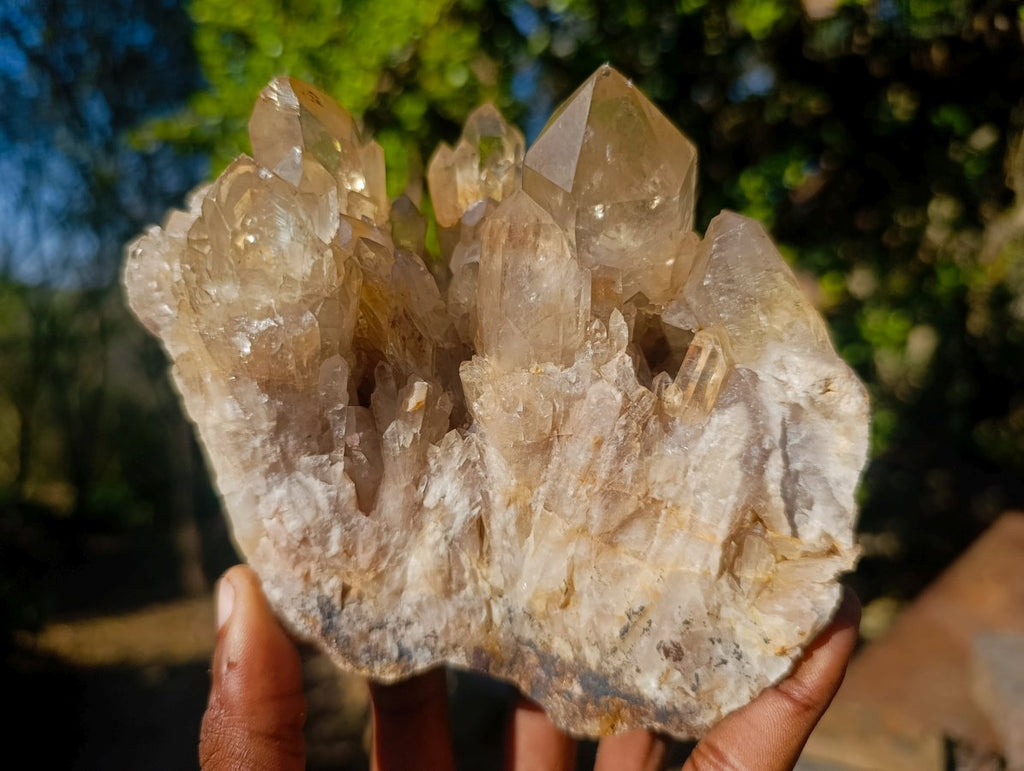Natural Large Cascading Smokey Citrine Luena Quartz Crystal Cluster x 1 From Luena, Congo