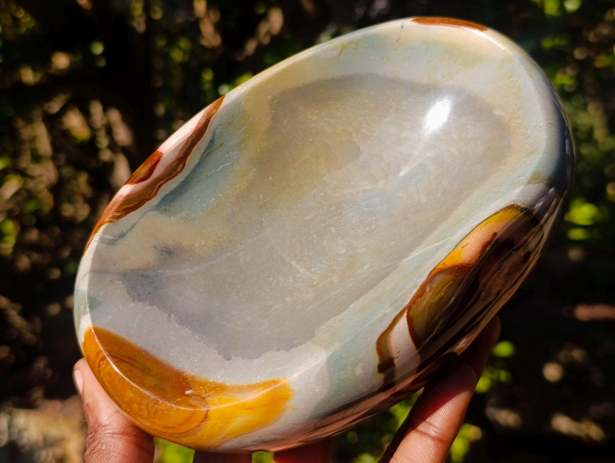 Polished Polychrome Jasper Bowls x 2 From NW Coast, Madagascar