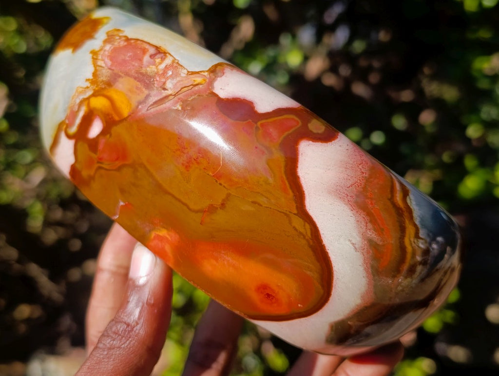 Polished Polychrome Jasper Bowls x 2 From NW Coast, Madagascar