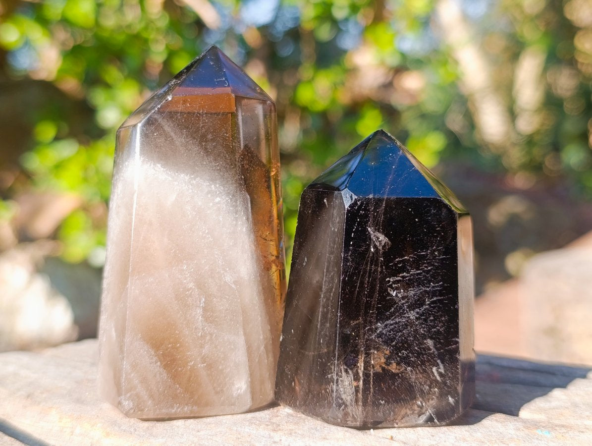 Polished Smokey Quartz Display Crystals x 6 From Madagascar