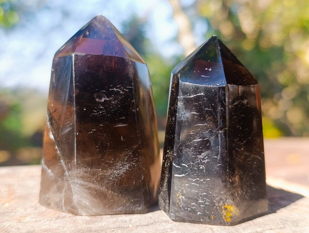 Polished Smokey Quartz Display Crystals x 6 From Madagascar