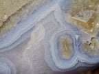 Polished and Natural Blue Lace Agate Standing Display Pieces with Dog Tooth Calcite x 3 From Nsanje, Malawi