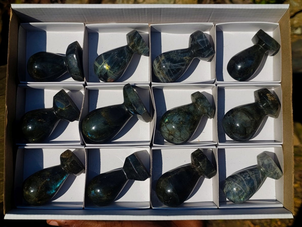 Polished Labradorite Door Handles x 12 From Madagascar