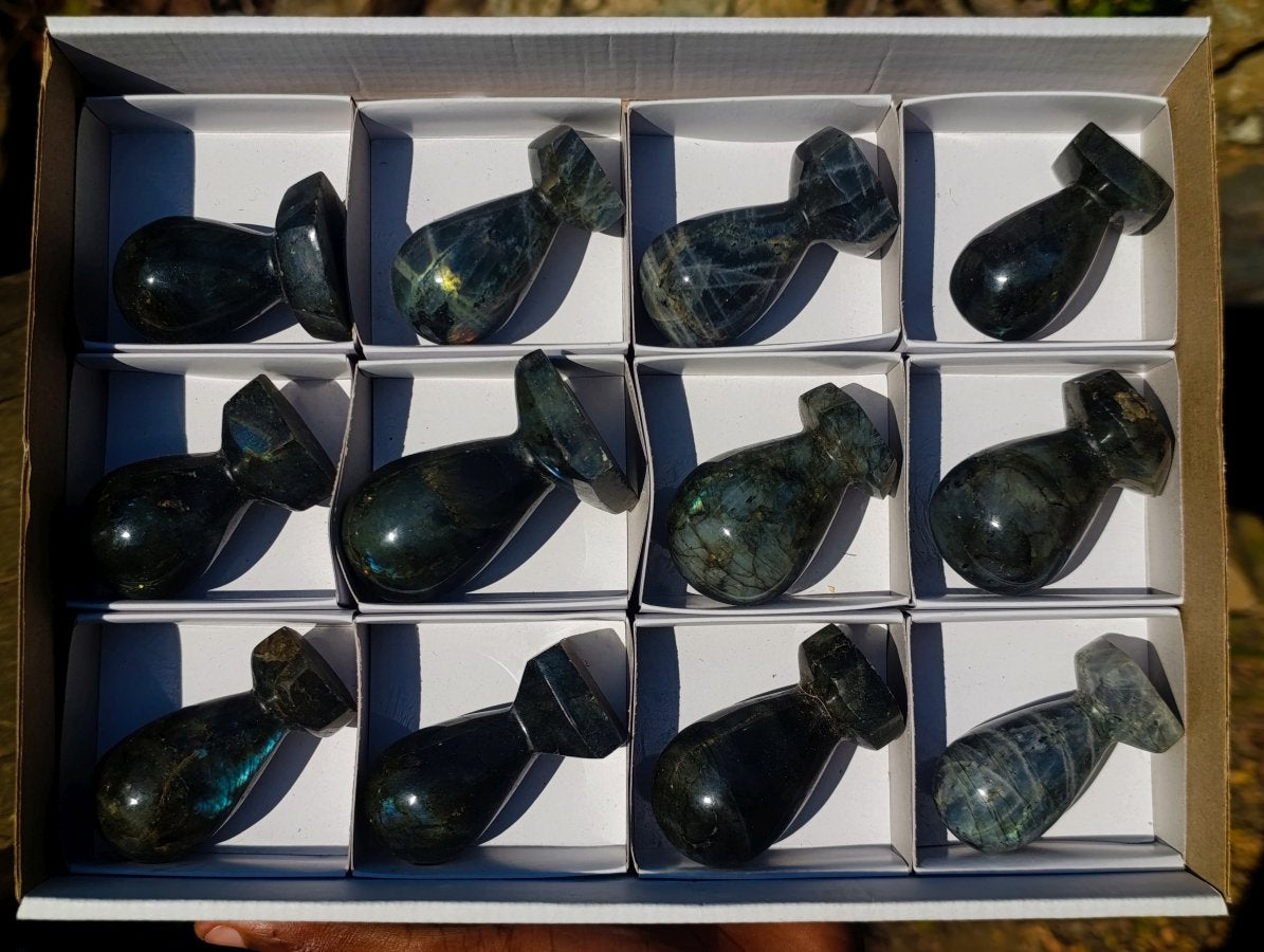 Polished Labradorite Door Handles x 12 From Madagascar