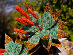 Hand Made Twin Aloe Stone Art Gemstone Trees x 2 From South Africa
