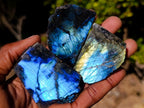 Polished One Side Labradorite Slices x 35 From Madagascar