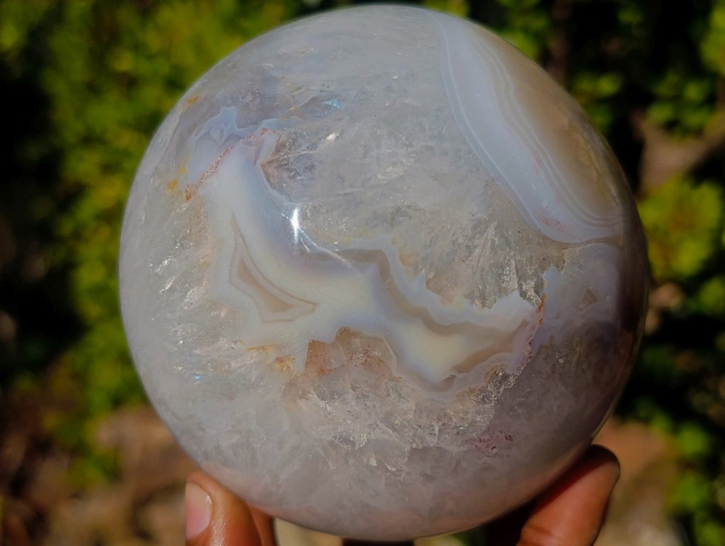 Polished Large Agate Spheres x 2 From Maintirano, Madagascar