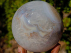 Polished Large Agate Spheres x 2 From Maintirano, Madagascar