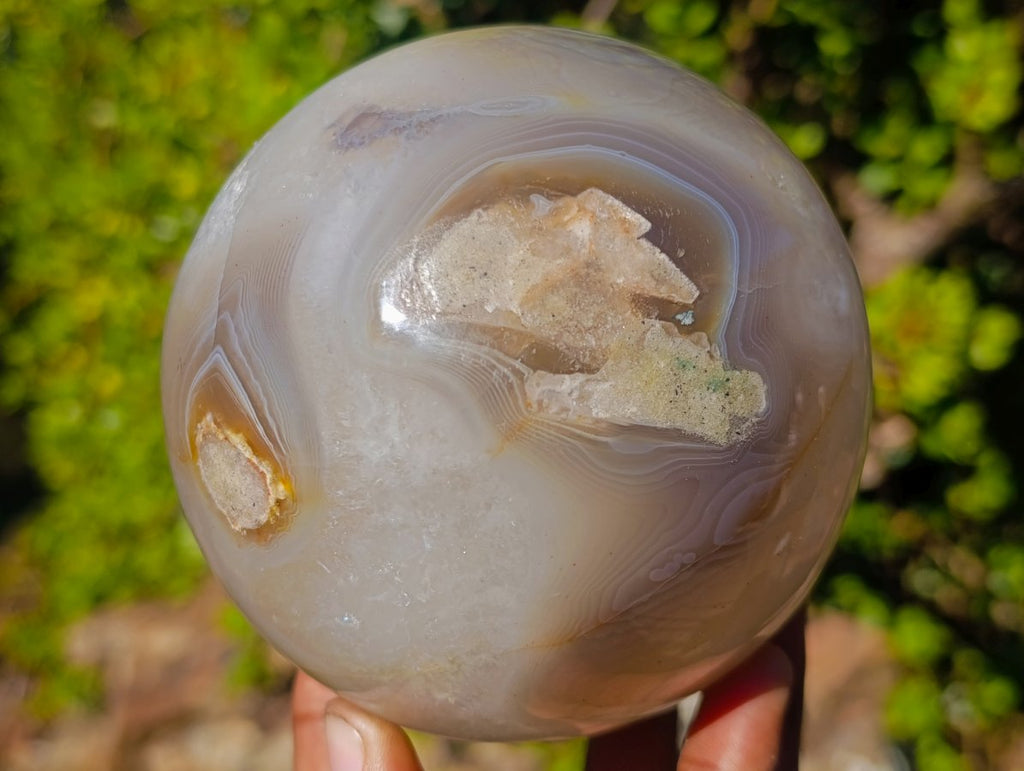 Polished Large Agate Spheres x 2 From Maintirano, Madagascar