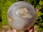 Polished Large Agate Spheres x 2 From Maintirano, Madagascar