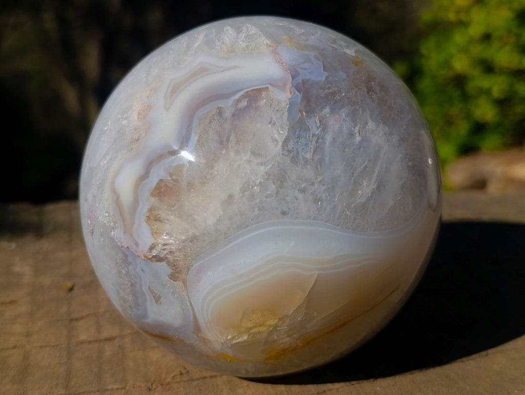 Polished Large Agate Spheres x 2 From Maintirano, Madagascar