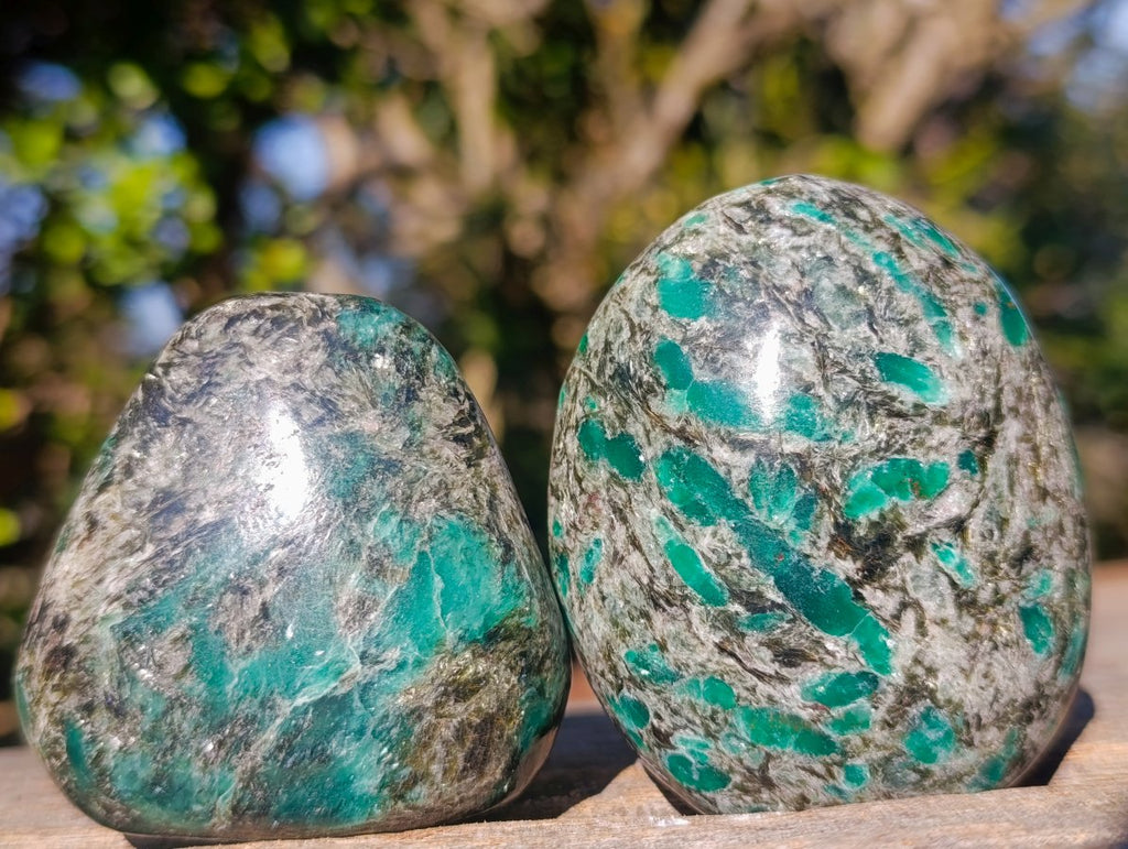Polished Emerald Mica 'Mutokolite' Free Forms x 6 From Mutoko, Zimbabwe
