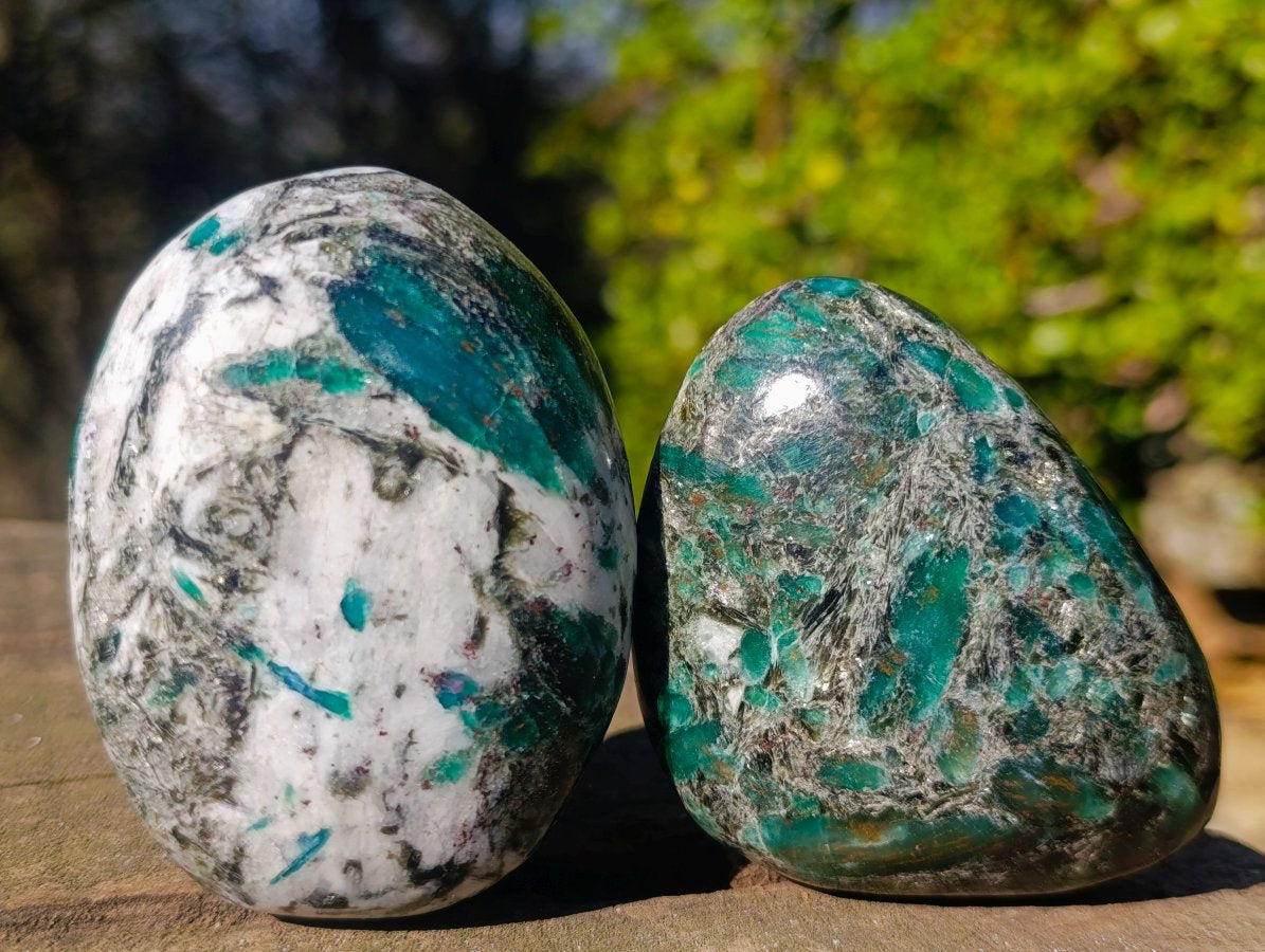 Polished Emerald Mica 'Mutokolite' Free Forms x 6 From Mutoko, Zimbabwe