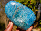 Polished Blue Apatite Standing Display Pieces x 3 From Betroka, Madagascar