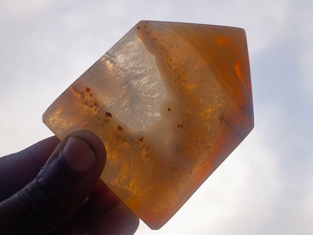 Polished Banded Agate Crystal Shaped Slices x 12 From Madagascar