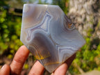 Polished Banded Agate Crystal Shaped Slices x 12 From Madagascar