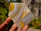 Polished Banded Agate Crystal Shaped Slices x 12 From Madagascar