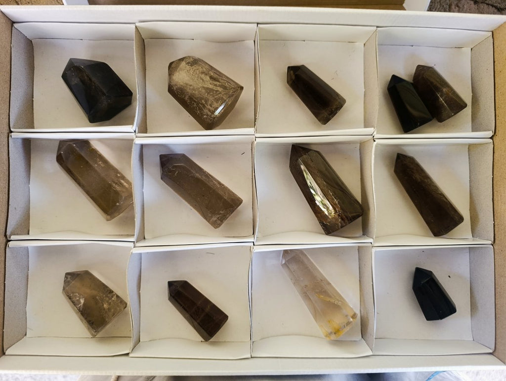 Polished Smokey Quartz Crystals x 13 From Madagascar