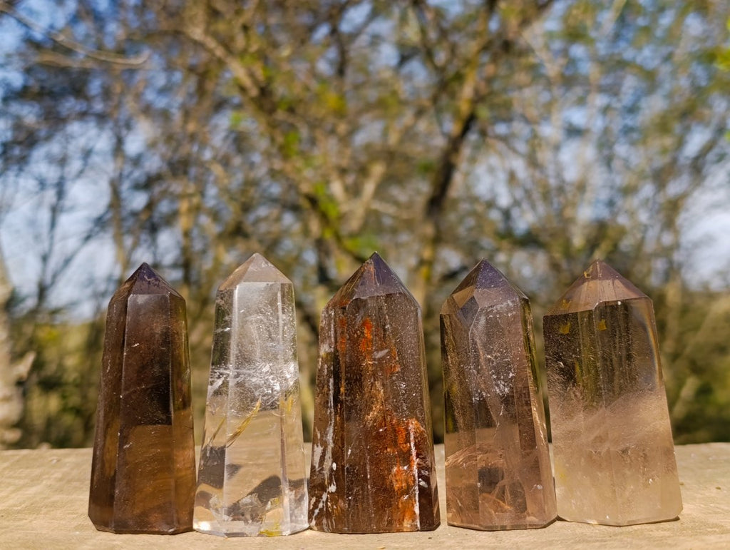 Polished Smokey Quartz Crystals x 13 From Madagascar