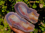 Polished One Side Red Shashe River Agate Slices and Nodules x 5 From Shashe River, Zimbabwe