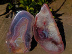 Polished One Side Red Shashe River Agate Slices and Nodules x 5 From Shashe River, Zimbabwe
