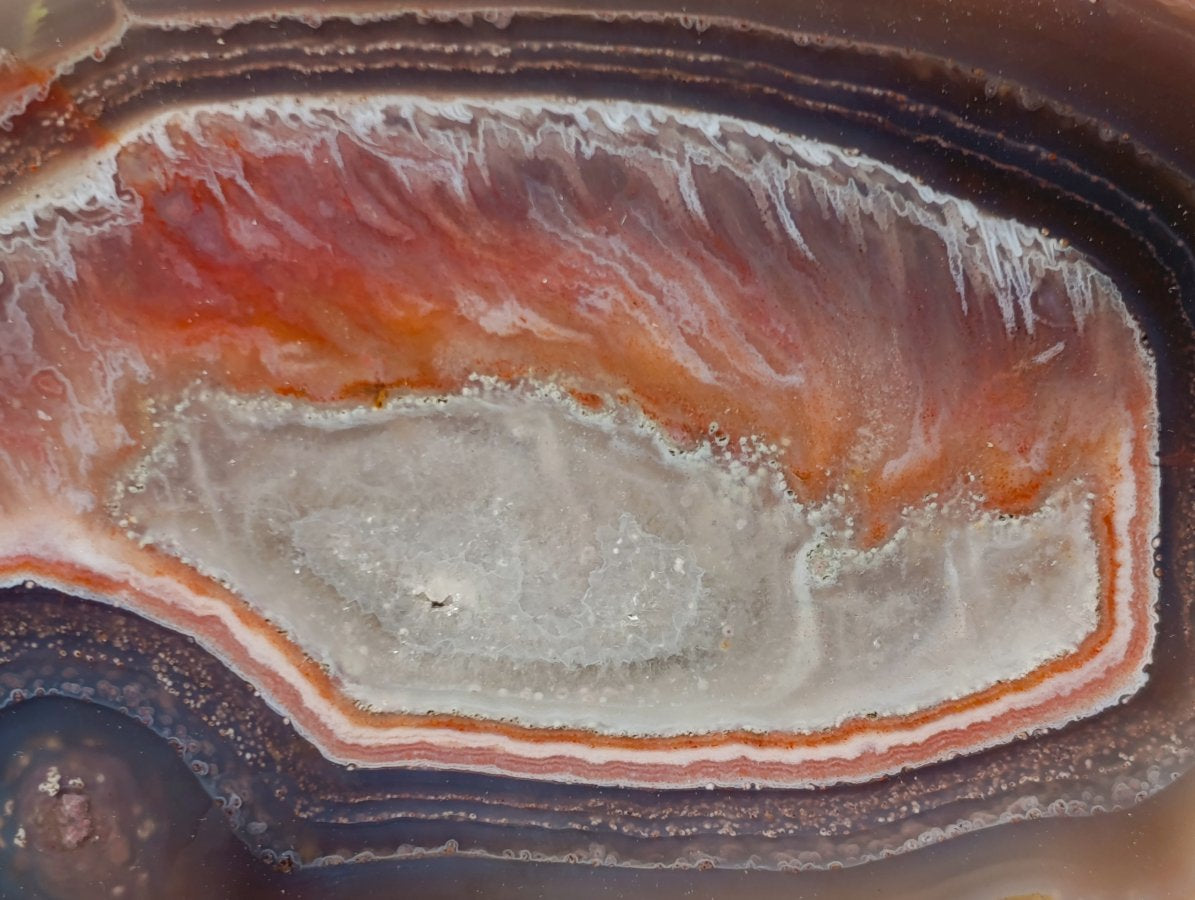 Polished One Side Red Shashe River Agate Slices and Nodules x 5 From Shashe River, Zimbabwe