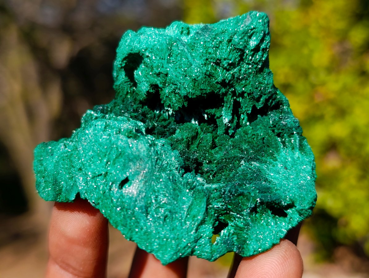 Natural Silky Malachite Specimens x 6 From Kasompe, Congo