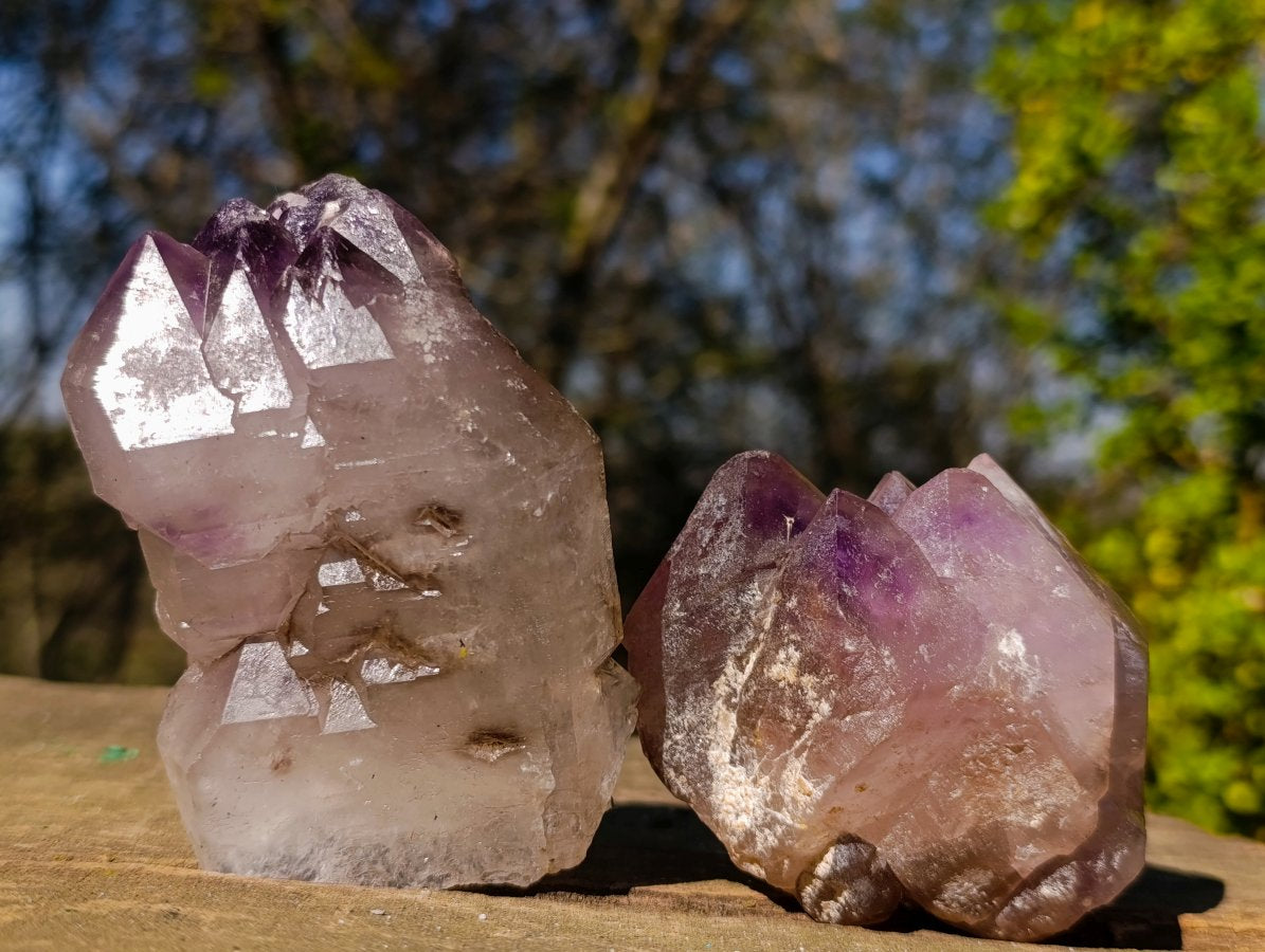 Natural Window Amethyst Crystals x 4 From Ambatondrazaka, Madagascar