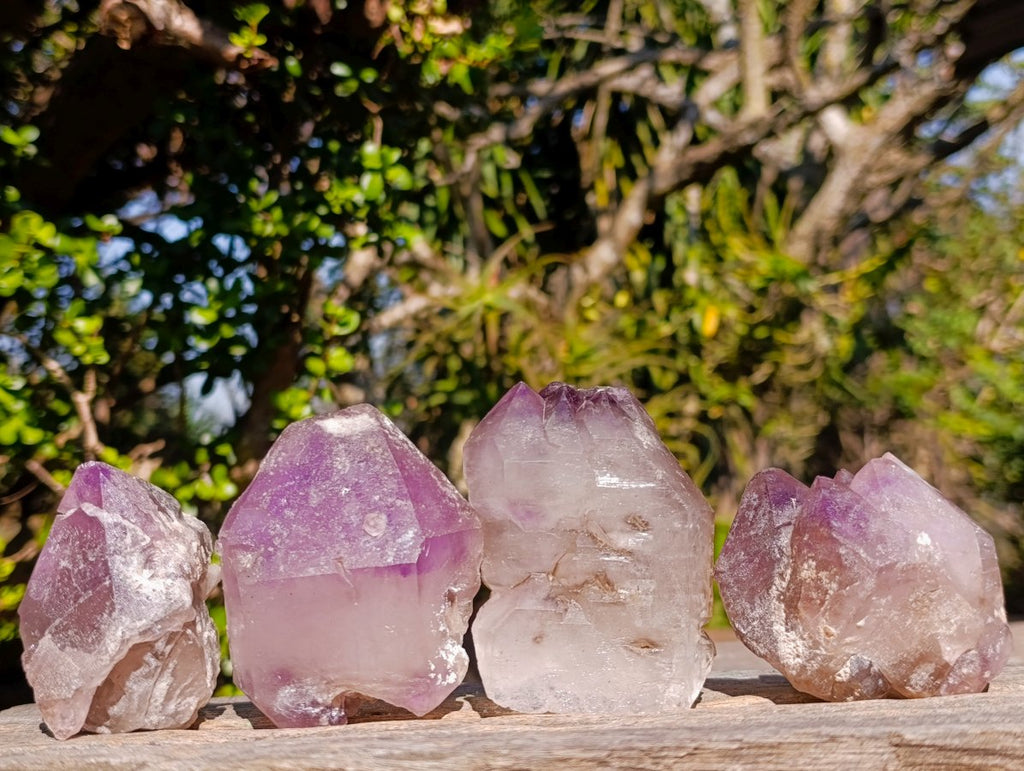 Natural Window Amethyst Crystals x 4 From Ambatondrazaka, Madagascar