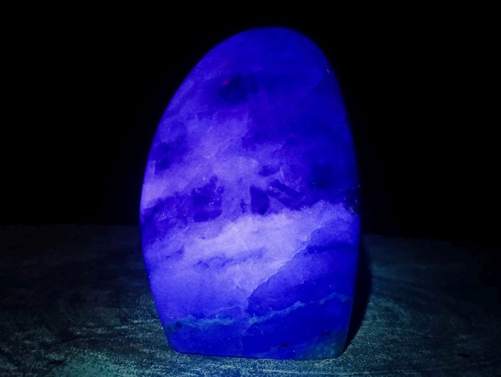 Polished Watermelon Fluorite Standing Display Pieces x 3 From Uis, Namibia