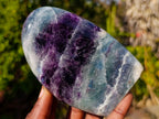 Polished Watermelon Fluorite Standing Display Pieces x 3 From Uis, Namibia