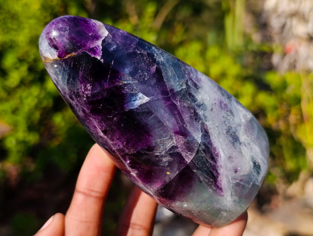 Polished Watermelon Fluorite Standing Display Pieces x 3 From Uis, Namibia