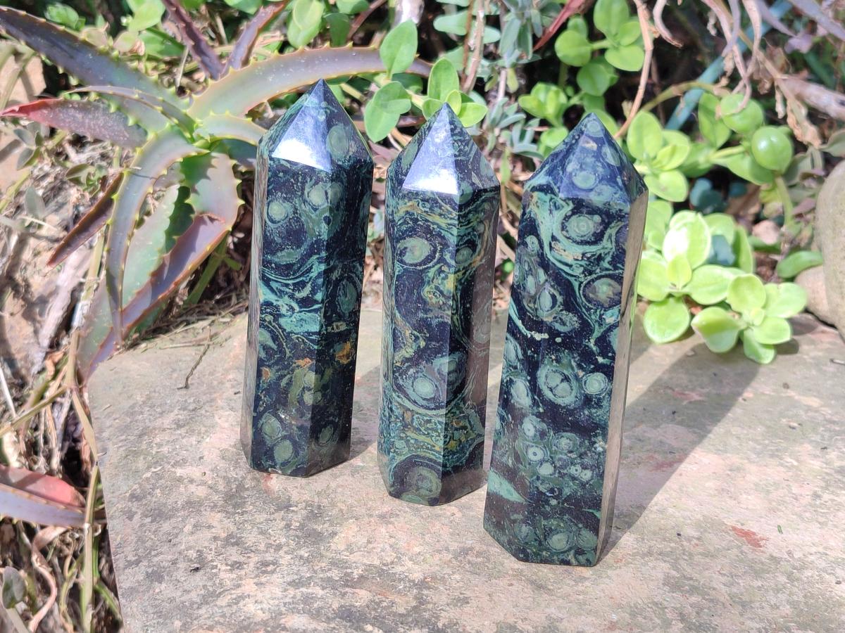 Polished Stromatolite "Kambaba Jasper" Display Crystals x 12 From Katsepy, Madagascar - Toprock Gemstones and Minerals 